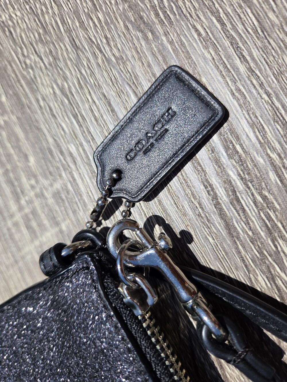 Coach Black Glitter Wristlet - Picture 6 of 6